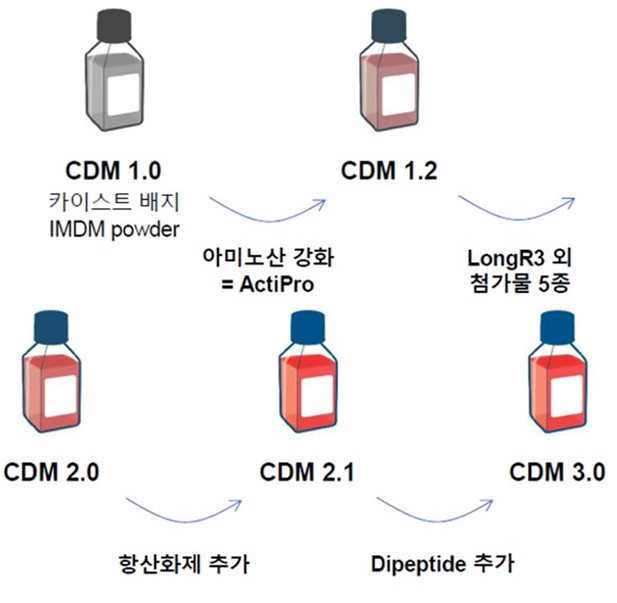 유효성분 스크리닝을 통한 국산 무혈청배지 개발 절차